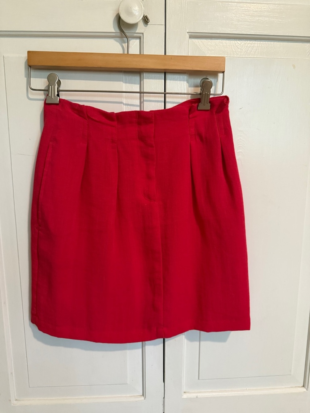 Ann Taylor Bright Red Tailored Mini Skirt